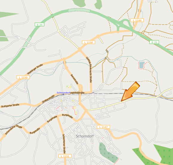 OpenStreetMap Karte von Schorndorf Anfahrt